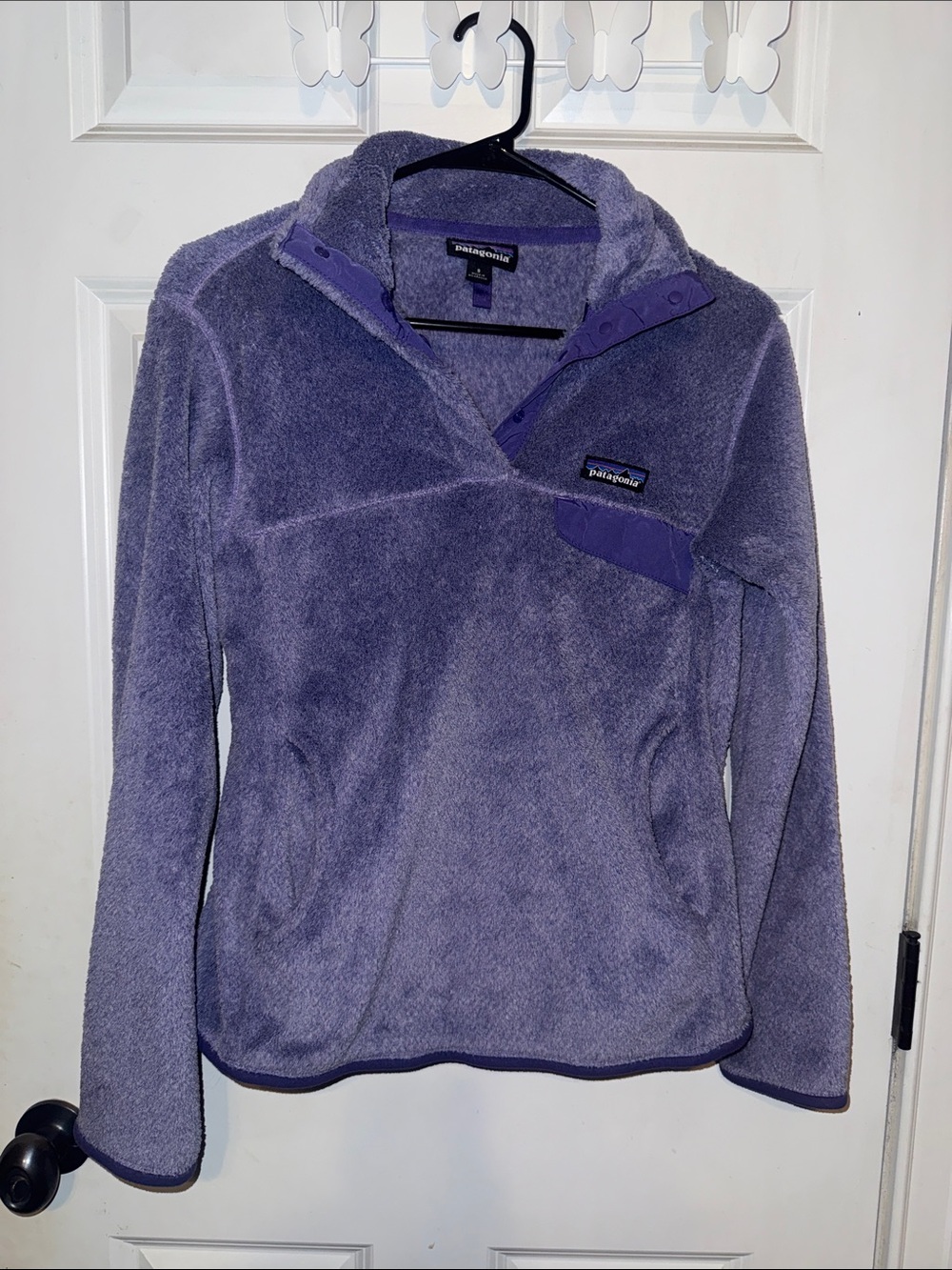 Patagonia Lavender Purple Fleece Snap-Placket Pullover - Women's